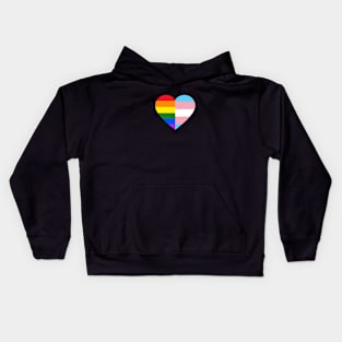 LGBT Rainbow And Transgender Pride Flag Heart Kids Hoodie